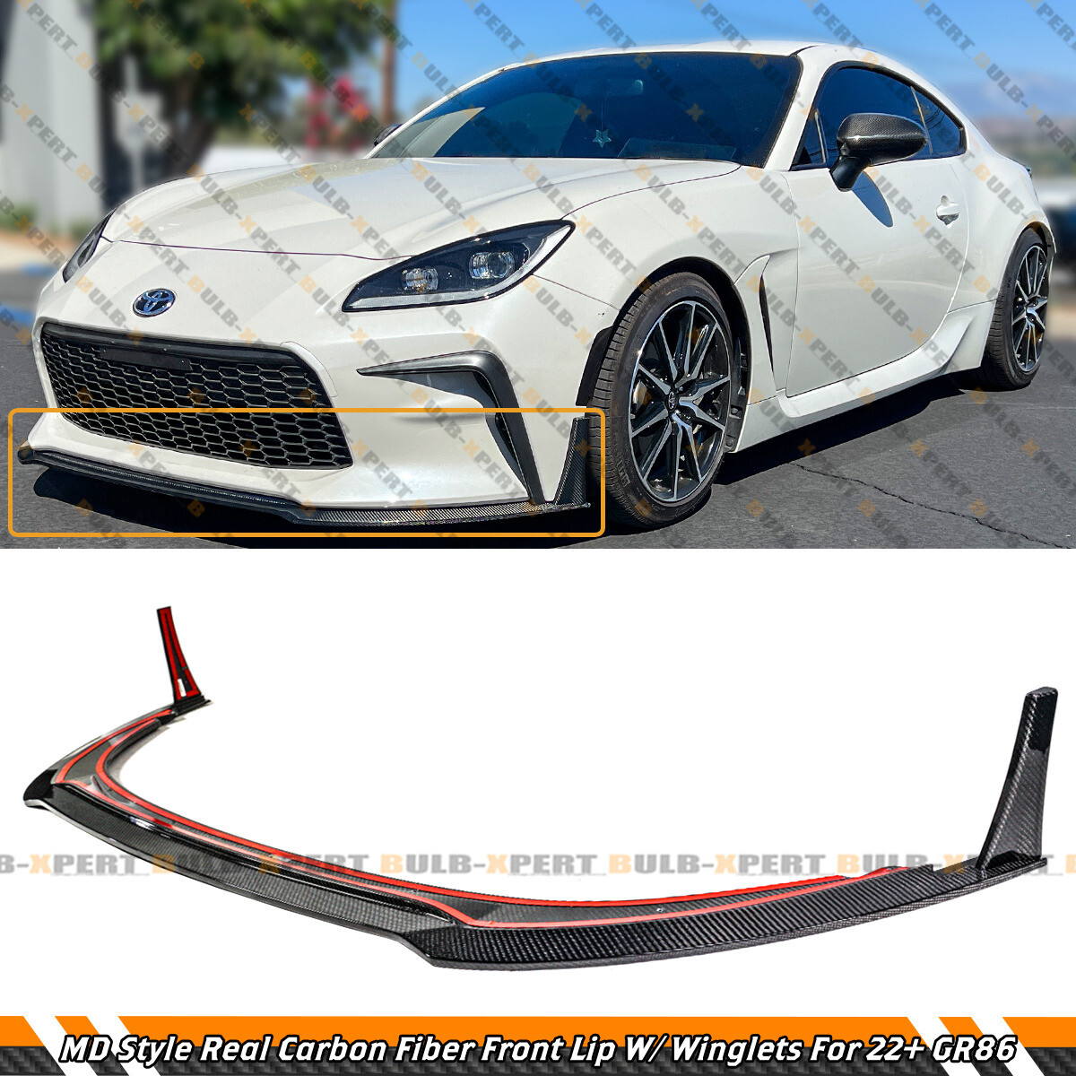 Max Style Real Carbon Fiber Front Bumper Lip Splitter For 2022
