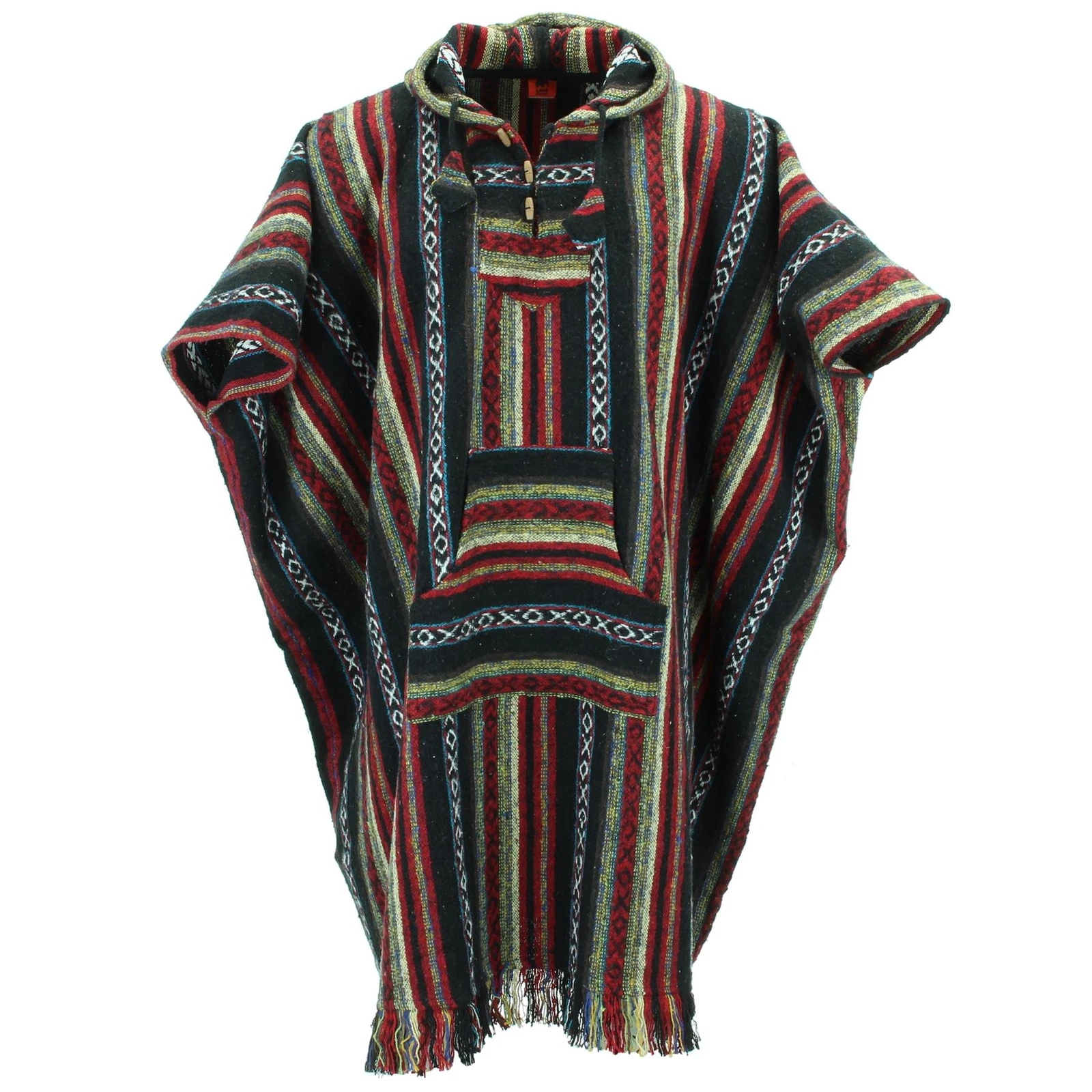 Long Poncho Hooded Cotton Woven Unisex Adults Warm Cold Dip Robe Black Red
Opens in a new window or 