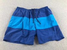 Vintage L.L. Bean Swim Trunks Shorts Mens XL Blue Colorblock Mesh Lined Logo