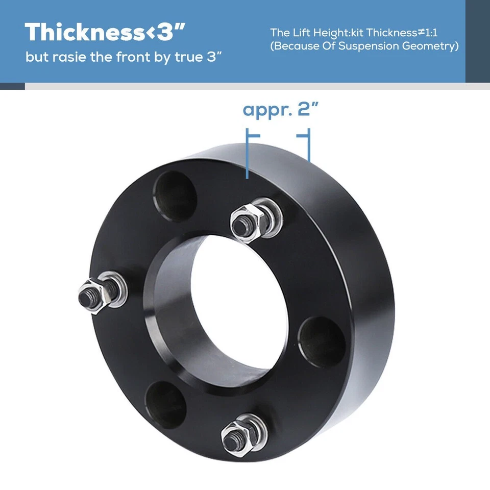 Kit de elevación niveladora trasera delantera de 3"" + extensión de choque para Chevy Silverado 07-19 Foto 2 de 4