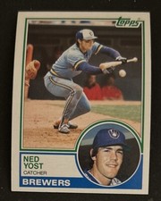 1983 Topps Ned Yost Baseball Card #297 Brewers Catcher VG O/C (TWO Copyrights!)
