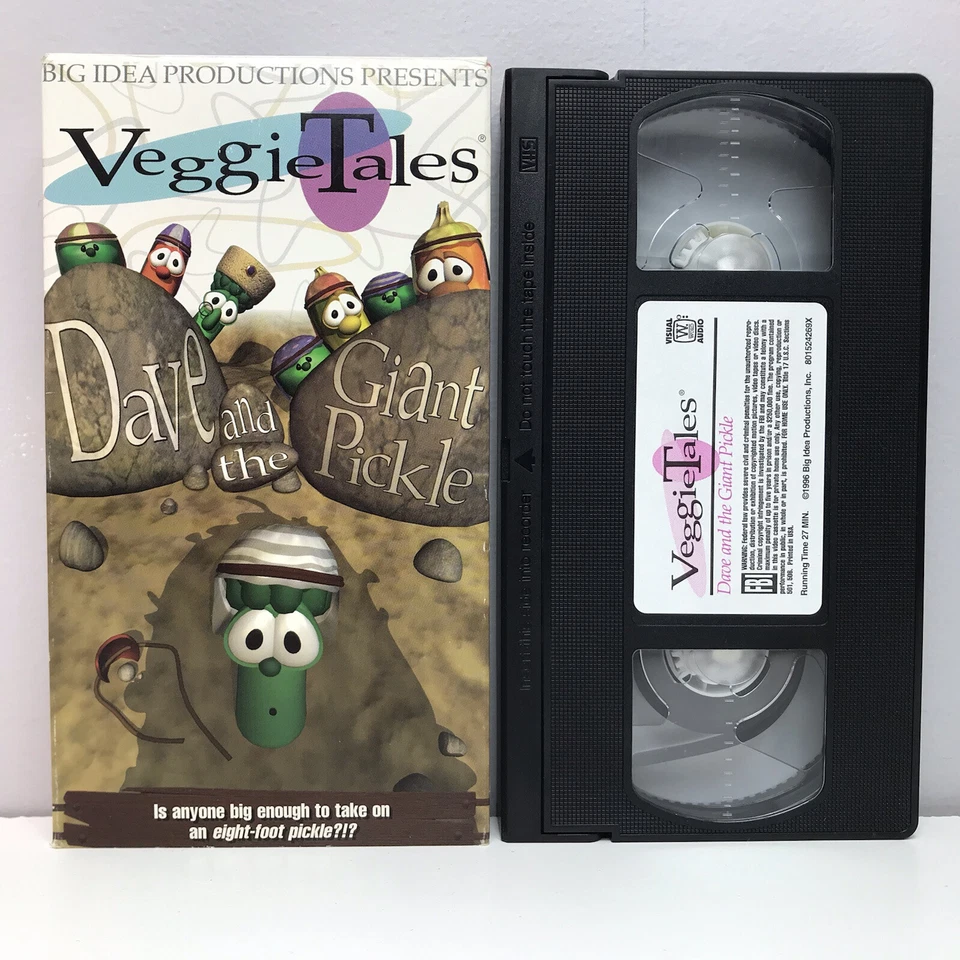VeggieTales Dave The Giant Pickle VHS Video Tape Christian Kids TV Show Jesus - Image 2 of 4