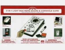 3 in 1 LED Light Box, Memo Board & Cornhole Game with Accessories 