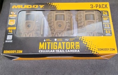 Muddy Mitigator 2.0 Cellular 24MP Imaging Trail Camera 3 Pack Bundle  NEW 