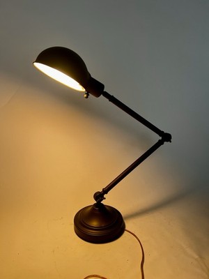 Vintage Portable Kinetic Oil Rubbed Bronze Adjustable Industrial Desk Table Lamp