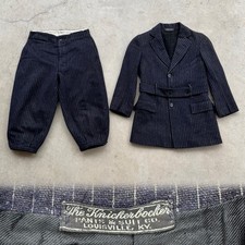 c1910s Boys 2 Pc Norfolk Suit Wool Pinstripe Knickerbockers Louisville Antique