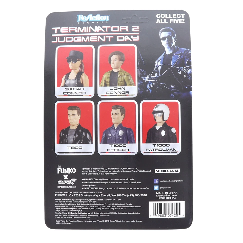 Figura de acción Funko Reaction Terminator 2 Patrolman T1000 oficial de policía, 3,75" Foto 2 de 2