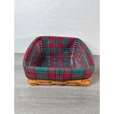 Longaberger Small Tapered Paper Tray Basket Deck the Halls Liner & Protector