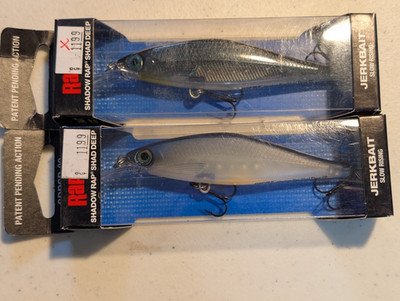2 RAPALA SHADOW RAP SHAD JERKBAIT SDRSD-9  CARBON & ELITE BLUE