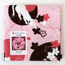Furoshiki Neko mo Hanami 50 x 50 cm, japanisc...