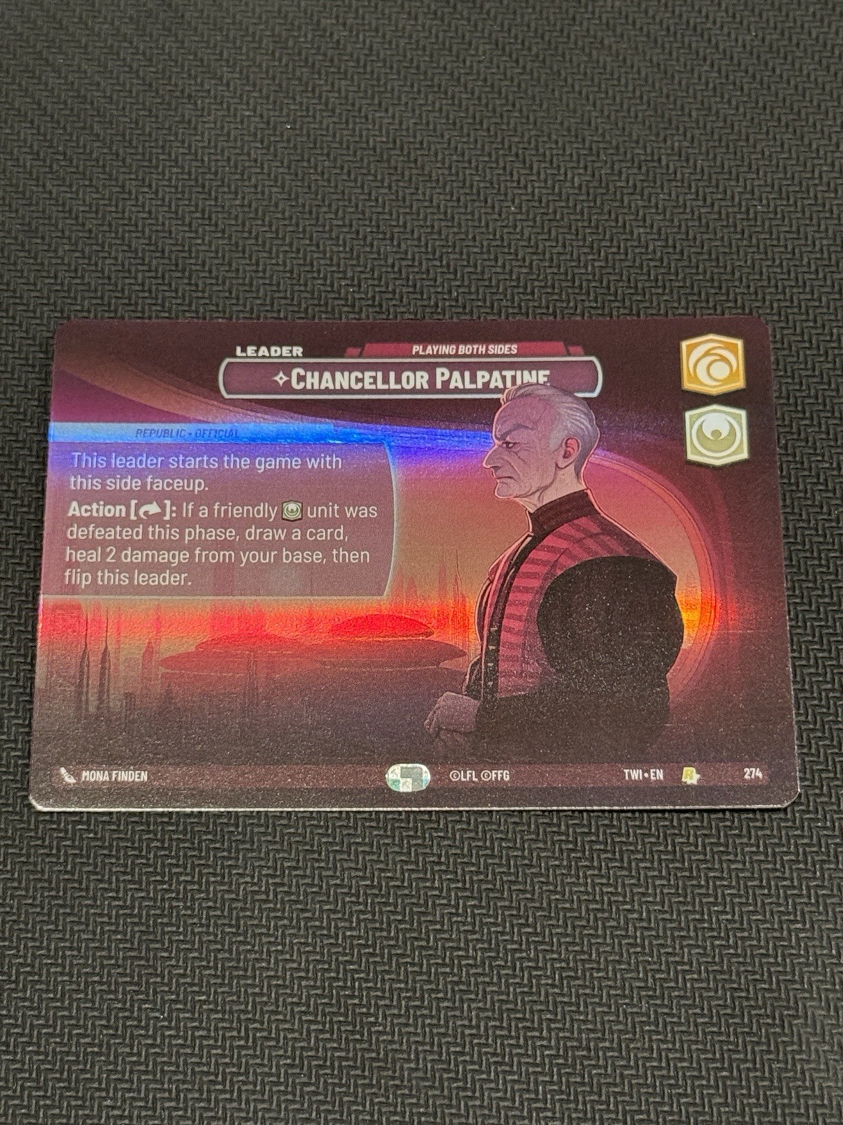 Chancellor Palpatine Playing Both Sides Showcase - Star Wars Unlimited TWI274 NM