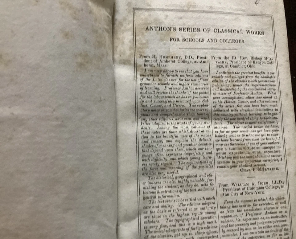 Charles Anton,  A System Of Greek Prosody & Metre, Harper and Brothers 1839 - Image 3 of 4