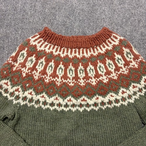 Vintage 90s Nordic Hand Made Hand Knit Sweater Fair Isle Wool Fits Like Womens S, $34.99 - Photo 2