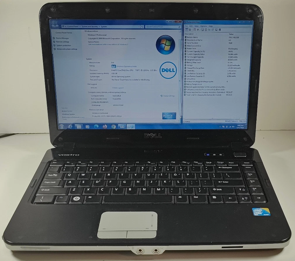 Dell Vostro Intel Core 2 Duo 4 GB RAM Notebooks/Laptops for sale