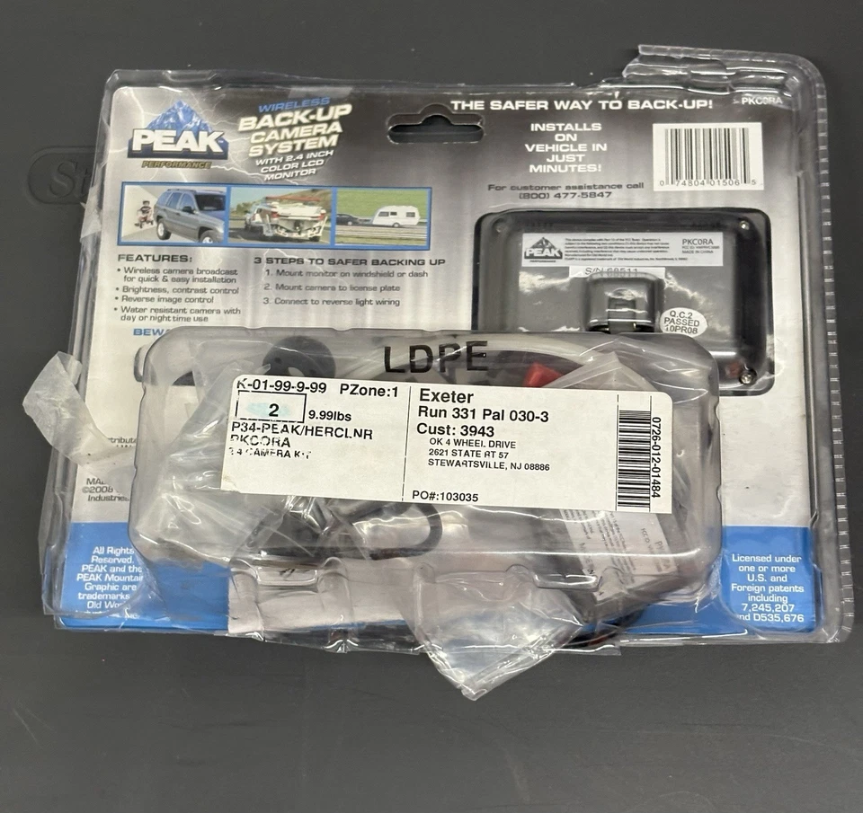 Peak Performance Wireless Back-Up Camera #PKC0RA w 2.4" Color Monitor Open Box - Image 2 of 4