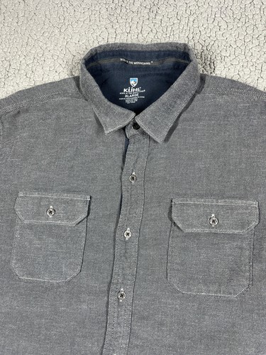 Kuhl Shirt Mens XL Gray Long Sleeve Button Up Pockets Outdoor Casual Style 18F - Picture 2 of 11