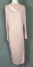 Bar III Women's Cutout Mock Neck MIDI Dress Mint Rose  Dress Extra Large NWT's..