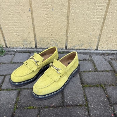 DR. MARTENS ADRIAN SNAFFLE PYTHON EMBOSSED MOSS GREEN LOAFERS WOMEN SIZE 10  