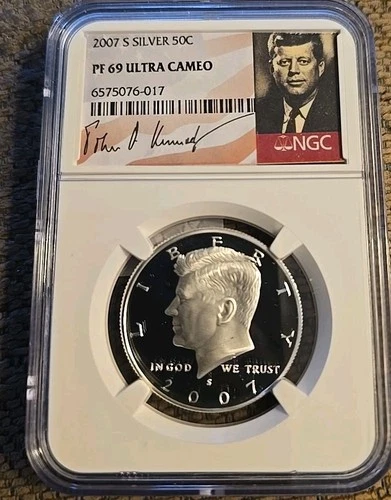 2007 S Silver Kennedy Half Dollar Proof PF69 UC NGC Portrait Label