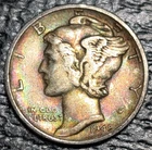 1945-S Mercury Silver Dime 10C RAINBOW TONING! - Old Glory C&C Daily 1c Auction!