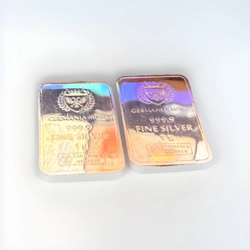 Germamia mint 2 x 1g .999silver bar bullion