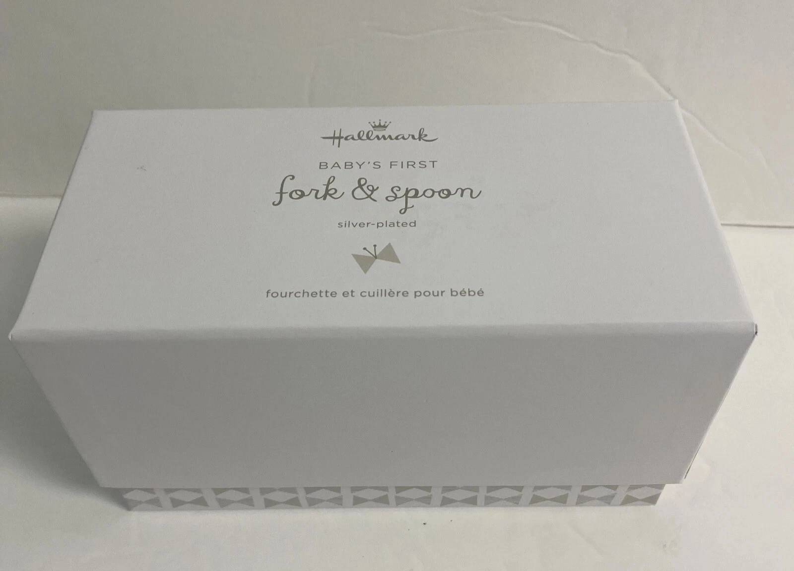 Hallmark Baby's First Fork And Spoon (Silver Plated) Baby Gift Shower 5” - New