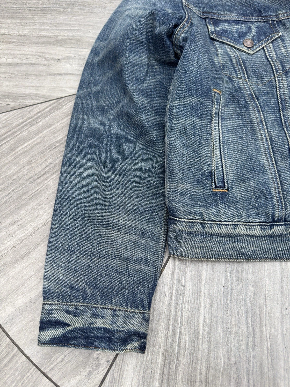 Polo Ralph Lauren Sherpa Fleece Lined Denim Trucker Jean Jacket Men’s Size L - product detail image 13