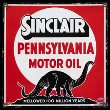 PORCELAIN SINCLAIR ENAMEL SIGN 24X24 INCHES SINGLE SIDED