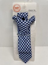 boys 3 years plaid blue white zipper tie dress casual Spring