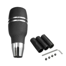 Automatic Car Gear Shift Knob Shifter Lever With Button Black Plastic Adapters