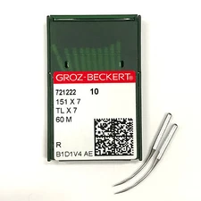 10 Pk. Groz-Beckert 151X7, TLX7, 60M Curved Serger Overlock Machine Needles