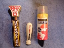 Kilian's Irish Red Ceramic Yazoo Sam Adams IPA Tap Pull Handle Lot of 3 AS-IS