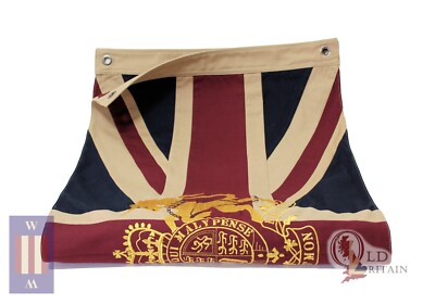 Union Jack Flag | 20 x 44 Inch  Vintage London Royal Crest | 4 Types Sewn Cotton