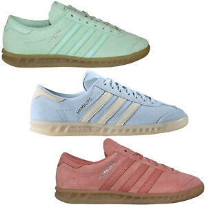 Adidas Originals Hamburg Damen Sneaker Schuhe Leder Schuhe Rosa Mint Hellblau Ebay