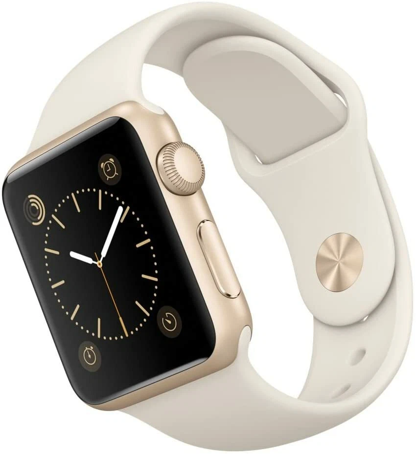 Apple Smart Watch 1st 38mm MLCJ2LL/A Gold Aluminum Case Antique White Sport Band - Image 3 of 4