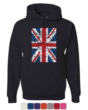Union Jack Hoodie UK United Kingdom Distressed British Flag Sweatshirt Brexit