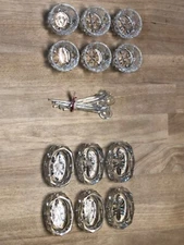Cut Lead Crystal Glass Open Salt Cellars Lot Of 12  Collection Vintage & Antique