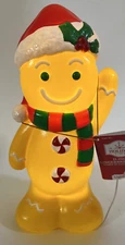 Holiday Time Gingerbread Man Christmas Blow Mold 11" SMALL Light Up Tabletop,