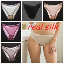 Women 100 Real Silk Knitted Briefs Panties Knickers Lingerie Soft Breathable