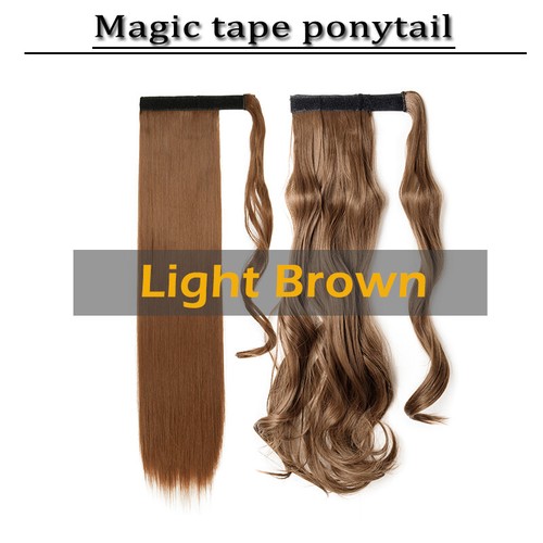 Wrap Around Ponytail Clip in Hair Extensions Synthetic Magic Tape For Woman US - Picture 15 of 35
