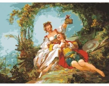 "Lovers" Printed Needlepoint Tapestry  Canvas Collection D'art 15507