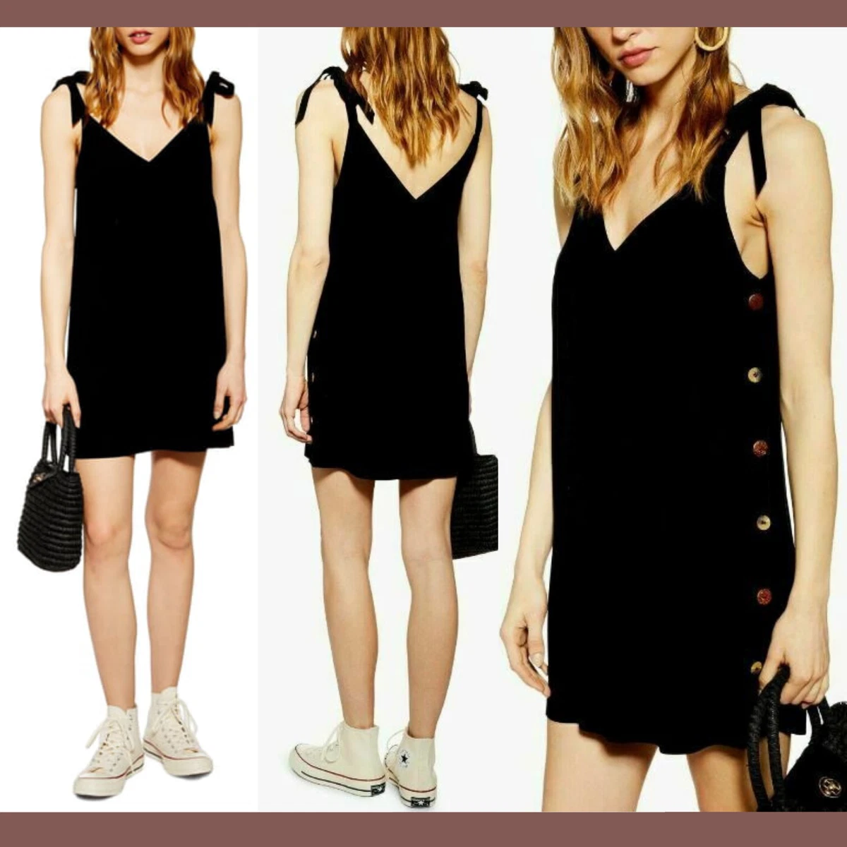 Topshop button mini slip cheap dress