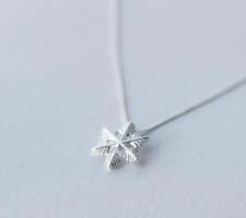Frozen Snowflake Silver SP Pendant Necklace