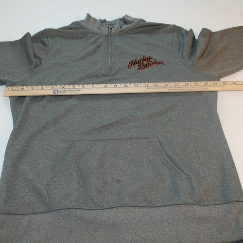 Harley-Davidson Men's 1/4 Zip Pullover Sweatshirt Grey Great Falls Montana - Picture 4 of 10