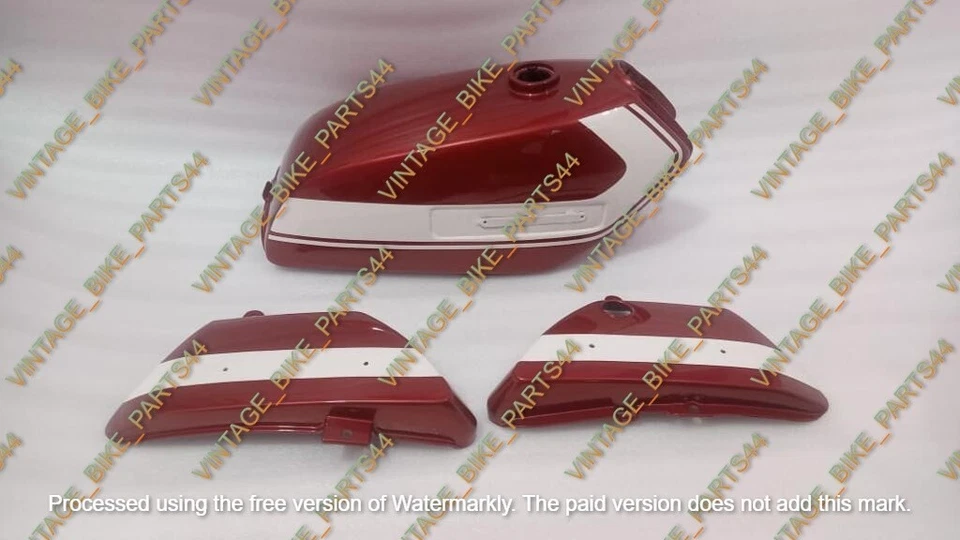 Suzuki TS125cc 1972 - 1974 Aluminum Red Painted Fuel Petrol Tank with Panel - Image 4 of 4