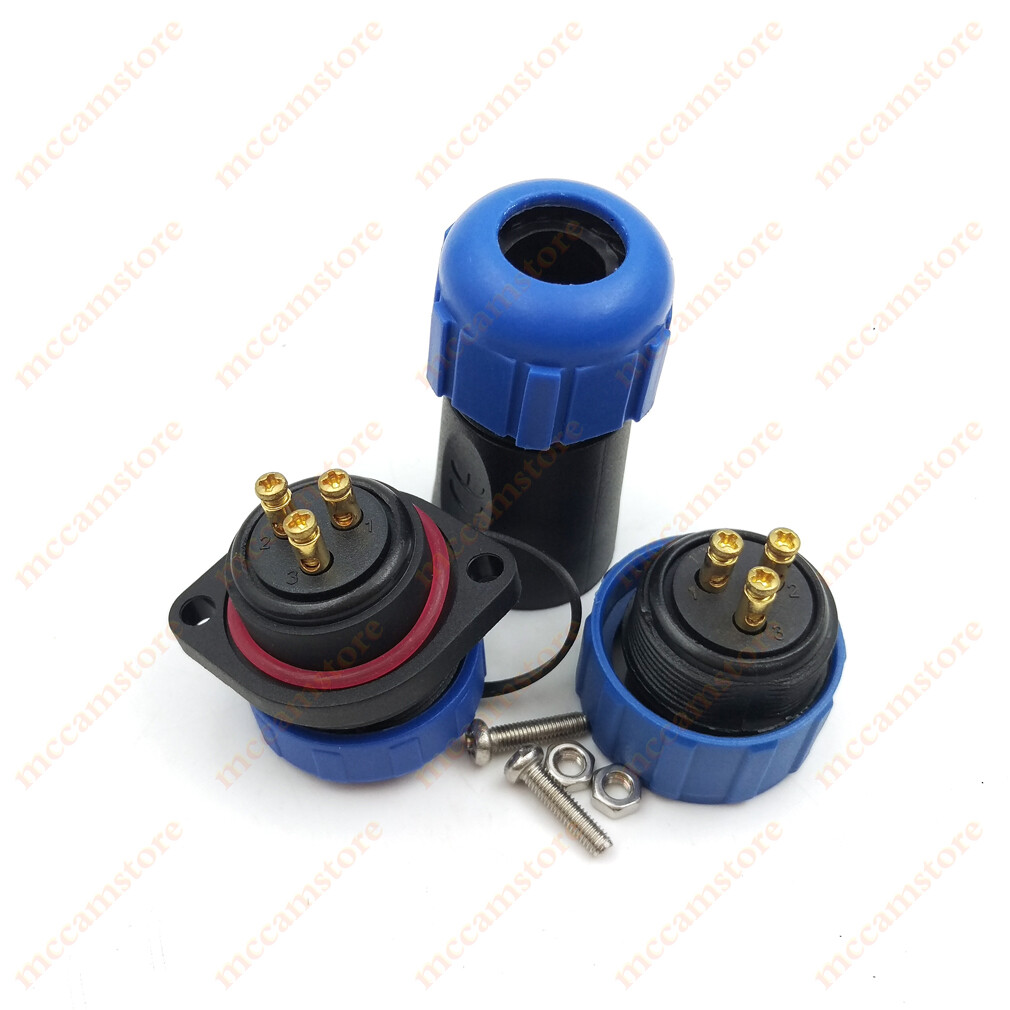SP21 Waterproof Connector 2/3/4/5 Pin IP67 Crimp Power Cable Plug For LED Lighting