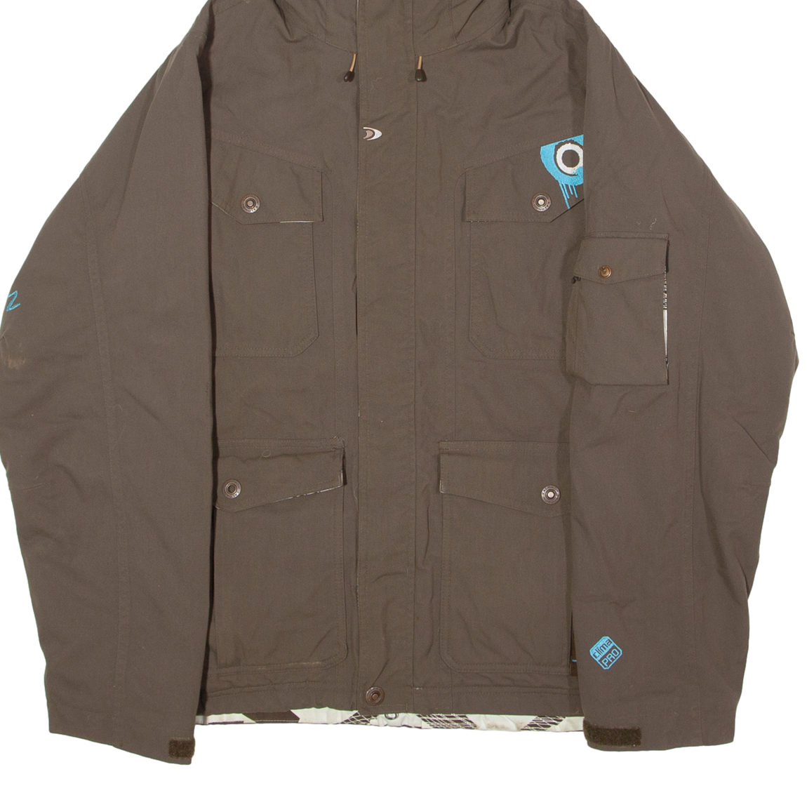 SALOMON Cappotto Parka Uomo Marrone Tela con Cappuccio L