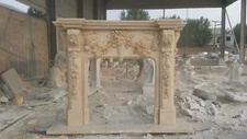 BEAUTIFUL FRENCH STYLE DESIGNER  FLORAL MARBLE FIREPLACE MANTEL - JXM46