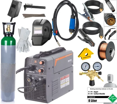 MAYSTER MIG MAG MMA TIG Welder 250A Gas/Gasless Welding Synergy Machine COMBO SET