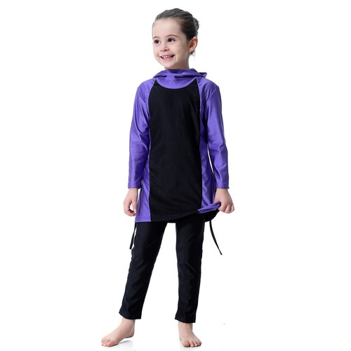 Kids Girls Summer Swimwear Muslim Modest Full Cover Burkini Swimming Beachwear - Picture 45 of 226